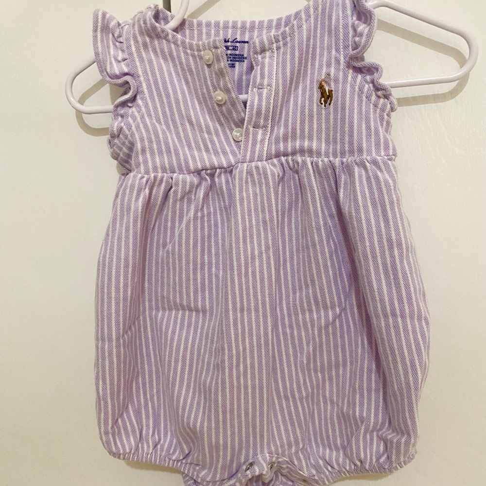RALPH LAUREN striped romper